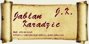 Jablan Karadžić vizit kartica